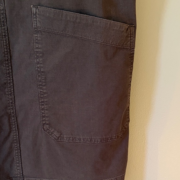 Charcoal Gray Button-Up Overall Dress Size L 2 Large Front Pockets  MIDI Length - Picture 4 of 10